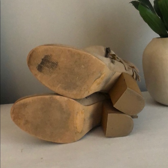 Size 7 Camel Suede Fringe Booties - Picture 4 of 5